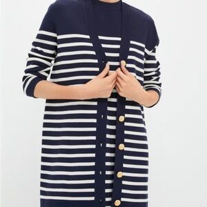 Tuckernuck Navy and White Striped Cardigan